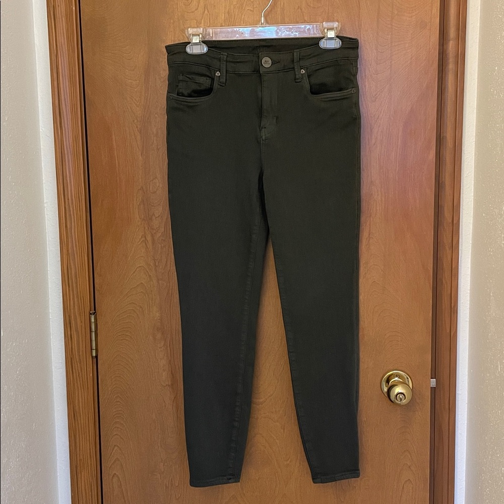 Kut from the Kloth Women’s Dark Green High Rise Ankle Skinny Jeans, size 4